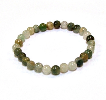 CRB525-A-6mm STONE BRACELET IN GREEN HAIR QUARTZ