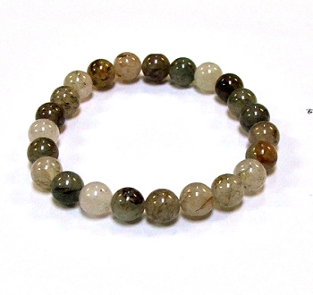 CRB525-B-8mm STONE BRACELET IN GREEN HAIR QUARTZ