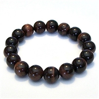 CRB530-12mm STONE BRACELET IN RED TIGER EYE