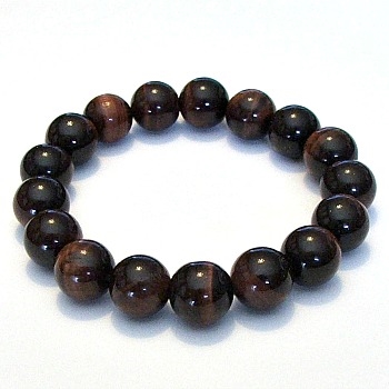 CRB530-12mm STONE BRACELET IN RED TIGER EYE