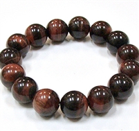 CB530-14mm STONE BRACELET IN RED TIGER EYE