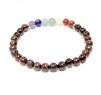 CRB530-7-6mm  CHAKRA STONE BRACELET IN RED TIGER EYE