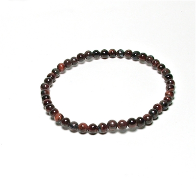 CRB530-S 4mm STONE BRACELET IN IN RED TIGER EYE IN 7" (S)