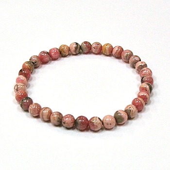 CRB532-06mm STONE BRAELET IN RHODOCHROSITE