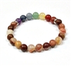 CRB-535-7 8mm CHAKRA STONE BRACELET IN AFGHANISTAN RED JADE