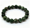 CRB541-10mm STONE BRACELET IN GREEN LEPIDOLITE/RUBY FUCHSITE