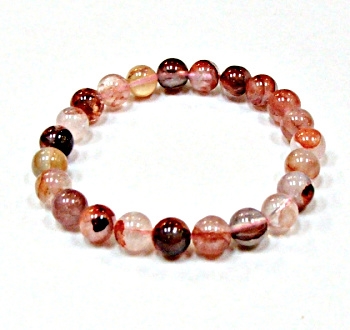 CRB548-08 STONE BRACELET IN  HEMATOID FIRE QUARTZ