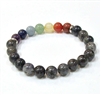 CRB-550-7 8mm 7 CHRKRA STONE BRACELET IN-IOLITE