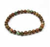 CRB559-6mm STONE BRACELET IN GOLDEN GREEN TURQUOISE