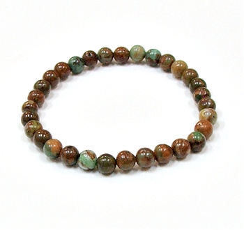 CRB559-6mm STONE BRACELET IN GOLDEN GREEN TURQUOISE