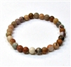 CRB562-6mm  STONE BRACELET IN PINK PETRIFIED