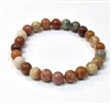 CRB562-8mm  STONE BRACELET IN PINk PETRIFIED