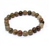 CRB581 8mm STONE BRACELET IN SILVER LEAF AGATE