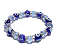 CRB607-01  GLASS EVIL EYE STRETCH BRACELET