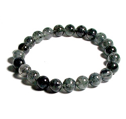CRB616-8mm STONE BRACELET IN BLACK LEPIDOLITE
