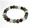 CRB622-8mm STONE BRACELET IN ROSE QUARTZ, AENTURINE, UNAKITE & GARNET,
