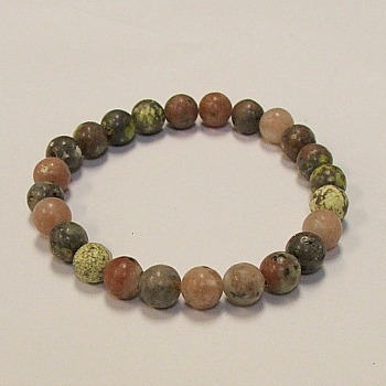 CRB240-8mm STONE BRACELET IN PLUM JASPER