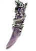 DT-11 STONE DRAGON TOOTH PENDANT IN AMETHYST