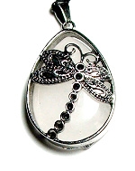DF-10 DRAGONFLY PENDANT IN CLEAR QUARTZZ