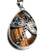 DF-18 DRAGONFLY PENDANT IN TIGE EYE