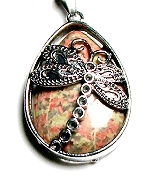 DF-42 DRAGONFLY PENDANT IN UNAKITE