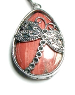 DF-46 DRAGONFLY PENDANT IN RED JASPER
