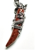 DT-40 STONE DRAGON TOOTH PENDANT IN GOLDSTONE