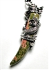DT-42 STONE DRAGON TOOTH PENDANT IN UNAKITE