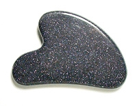 E30-041 GUA SHA FACIAL TOOL IN BLUE GOLDSTONE