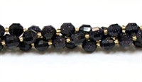 FB41-8mm BLUE GOLDSTONE FACETED BEADS