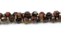 FBR530-8mm RED TIGER EYE  FACETED BEADS