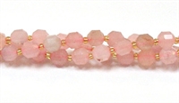 FBR192-8mm MADAGASCAR ROSE QUARTZ FACETED BEADS