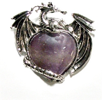 G24-01 DRAGON ON STONE HEART IN AMETHYST