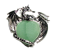 G24-06 DRAGON ON STONE HEART IN AVENTURINE