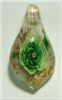 GP15-01 GLASS PENDANT WITH GREEN FLOWER