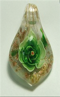 GP15-01 GLASS PENDANT WITH GREEN FLOWER