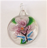 GP3-01 ROUND GLASS PENDANT WITH FLOWER