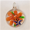 GP3-03 GLASS ROUND PENDANT WITH FLOWER