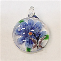 GP3-06 GLASS ROUND PENDANT WITH FLOWER
