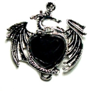 H24-05 DRAGON ON STONE HEART IN ONYX