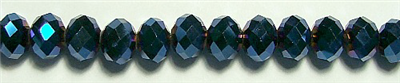 MCS-05-10mm BLUE CRYSTAL METALLIC RONDELL BEADS