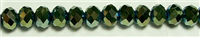 MCS-08-8mm GREEN CRYSTAL METALLIC RONDELL BEADS