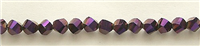 MTCS-6mm PURPLE CRYSTAL METALLIC TWISTED BEADS