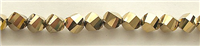 MTCS-8mm GOLD CRYSTAL METALLIC TWISTED BEADS