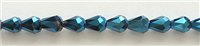 MTD-05-6mm BLUE CRYSTAL METALLIC TEAR DROP BEADS