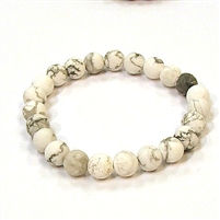 QB48-8mm STONE BRACELET IN HOWLITE MATTE FINISH