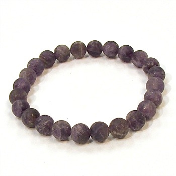 QB11-8mm STONE BRACELET IN AMETHYST MATTE FINISH