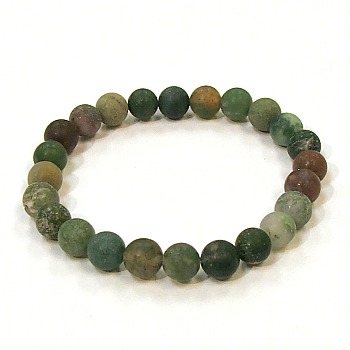 QB23-8mm STONE BRACELET IN INDIA AGATE MATTE FINISH