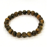 QB60-8mm STONE BRACELET IN TIGER EYE MATTE FINISH