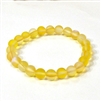 QCRB524-04-8mm YELLOW MERMAID GLASS BRACELET IN MATTE FINISH